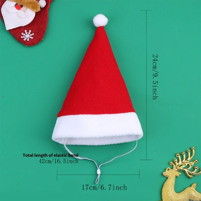 สัตว์เลี้ยง Plush Santa หมวกคริสต์มาสเครื่องแต่งกาย Headwears สำหรับสุนัขเทศกาล Props สุนัข Santa หมวกสัตว์เลี้ยง COSPLAY