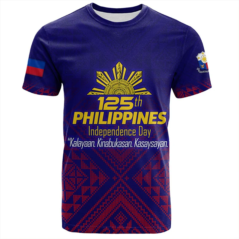 3D Philippines Filipinos Printing T Shirt Philippines IndependenceDay Graphic Tee Shirts Kid Fashion Vintage Short Sleeves Tees