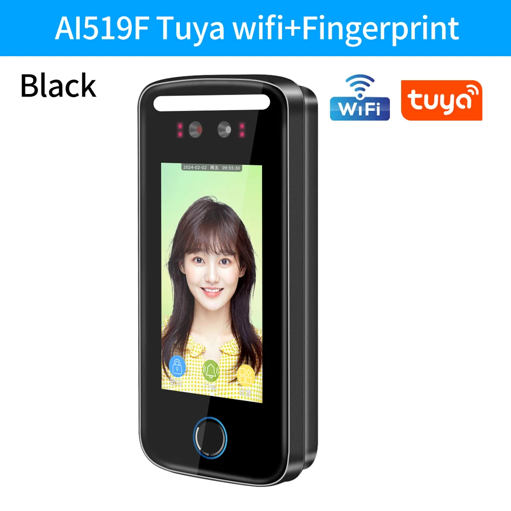 

Tuya AppWIFI Facial Recognition USB TCP/IP Time Attendance Device 5000 AI Face Dynamic RFID 125KHz Access control System 5 inch
