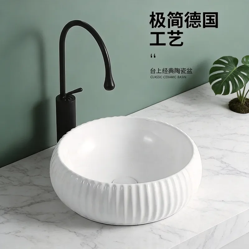 White Ceramic Square Vessel Sink Modern Bathroom Wash Basin Countertop Lavatory for Home Hotel Vanity