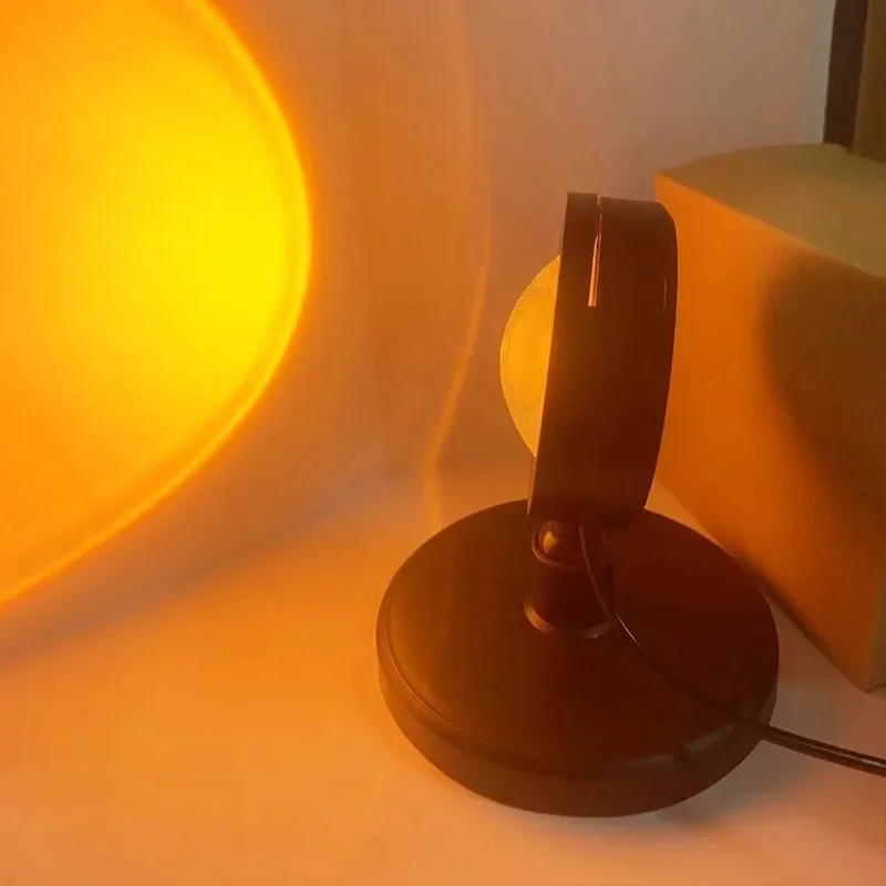 Sunset Lamp Led Projector Remote Control Rainbow Atmosphere Night Light Photographic Home Background Wall Decoration Lamp