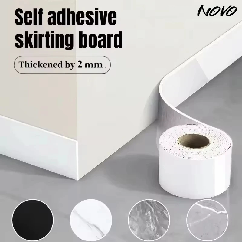 

1PC 5M Self Adhesive Skirting Board Thicken Flexible Peel and Stick Foam Wall Stickers Waistline Tape with Aluminum Foil Bottom