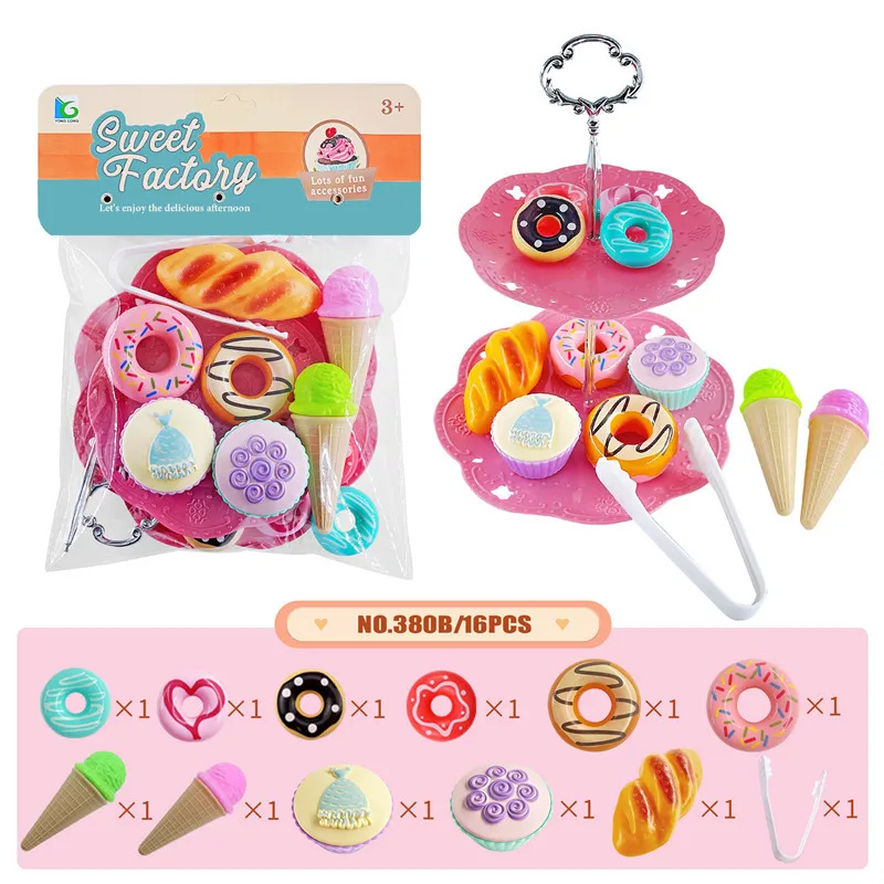 Simulatie Dessert Taart Toren Snacks Combinatie Speelgoed Creatief Plezier Afternoon Tea Meisjes Interactief Spel Speelgoed Kinderen Speelhuis Speelgoed