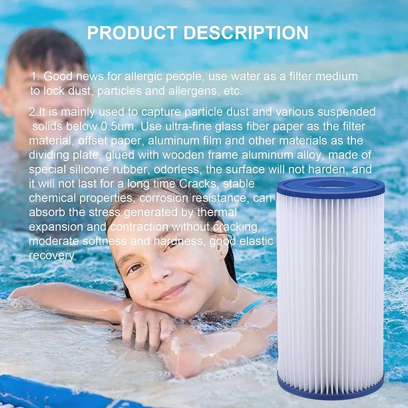 6-Pieces A Or C Replacement Swimming Pool Filter Elements Is Compatible With Intex 29000E/59900E Simple Swimming Pool