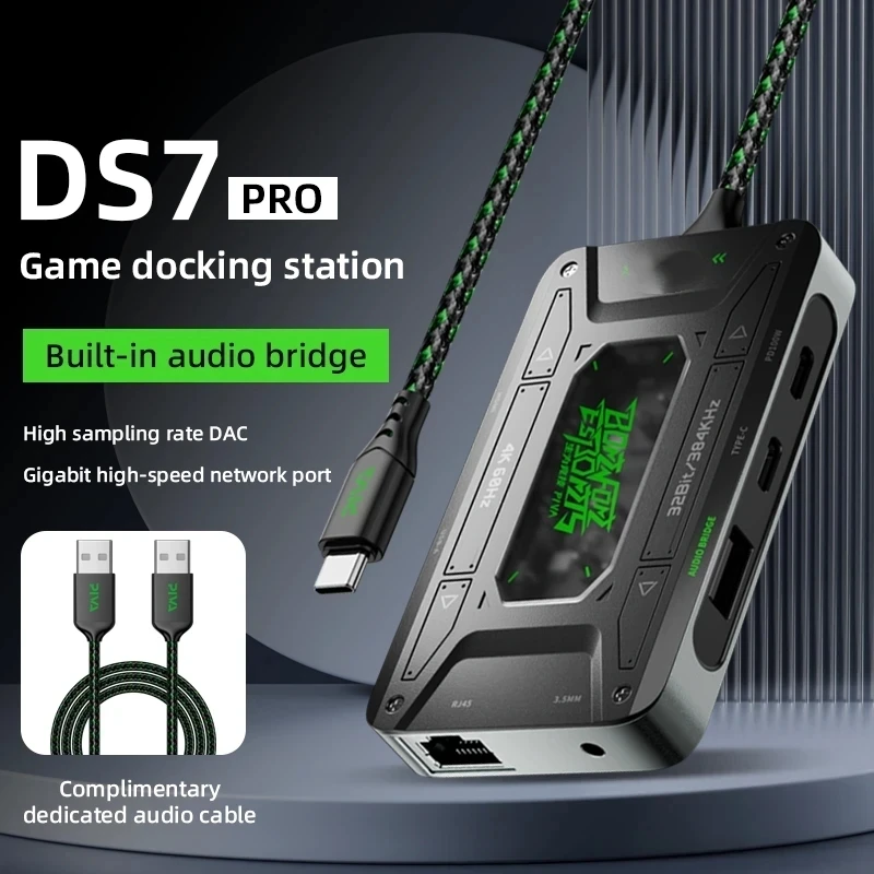 7-in-1 DS7 Pro Type C Docking Station 100W PD Fast Charger HDMI USB3.0 3.5mm Audio RJ45 Ethernet Multiport Dongle For iPad Pro
