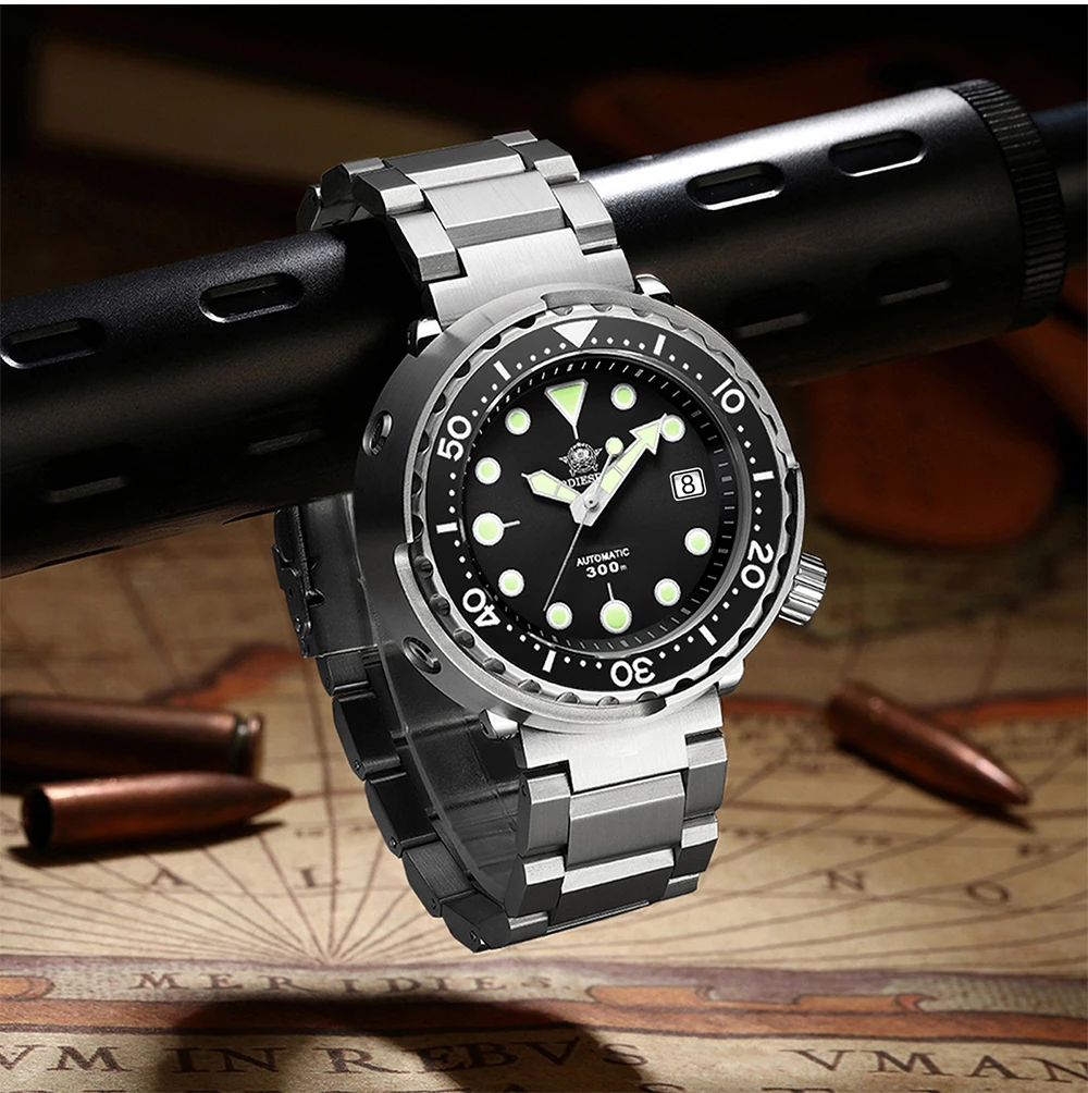 ADDIESDIVE Men's Automatic Mechanical Watch with Sapphire Crystal BGW9 Super Luminous Tuna Diver Watch 300m Business Watches