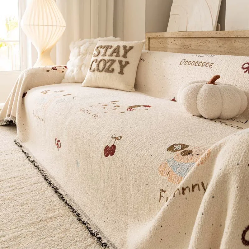 1PC New Year's Sofa Towel Non-slip Blanket Autumn and Winter Velvet Cover One Piece Household Sofa Cushion Home Textile