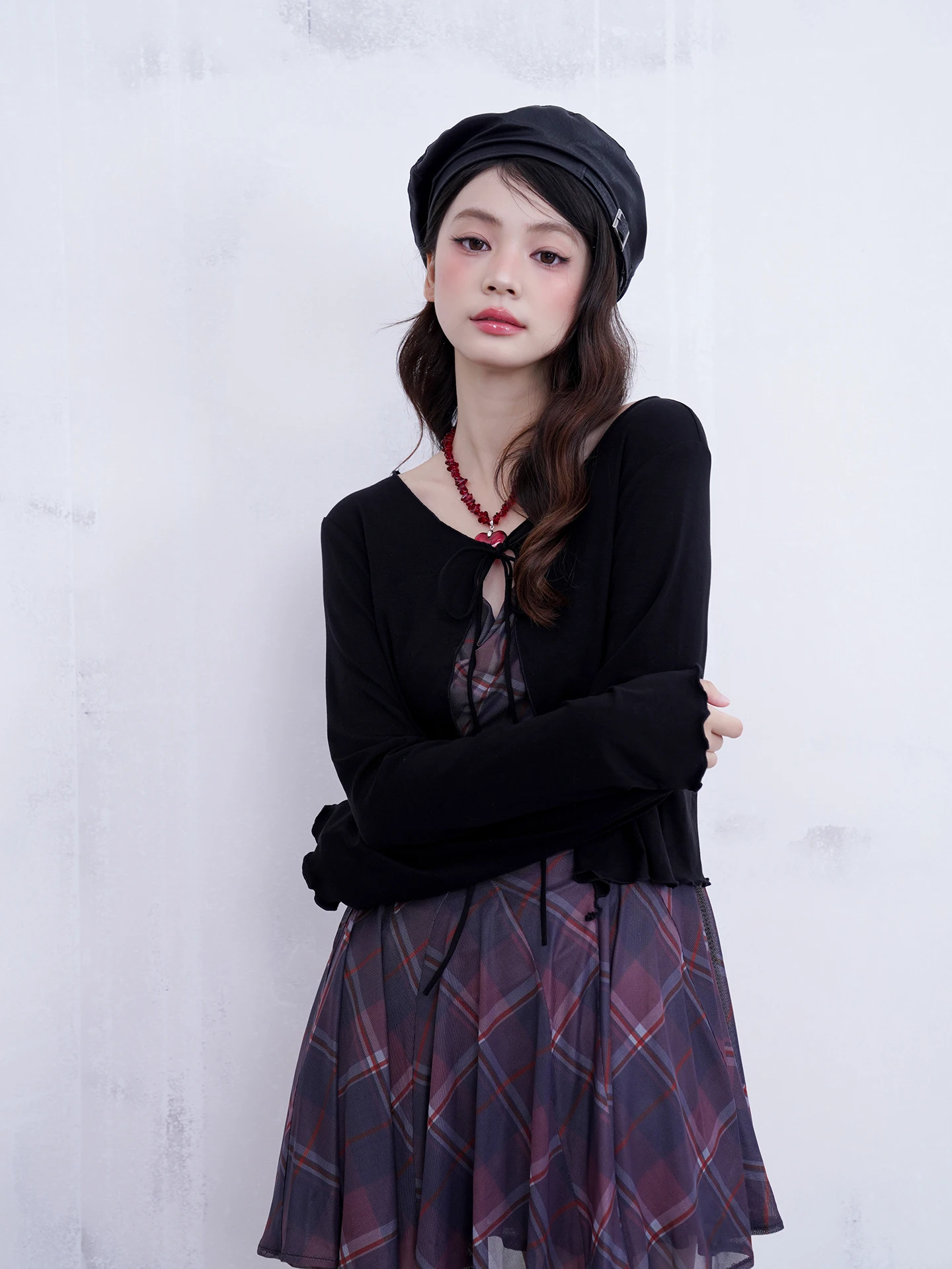 

Heavenlist Original Korean Style Pure Color Belted Women's Slim Fit Knitted Sweater Soft V-Neck Long Sleeve Citywalk Cardigan