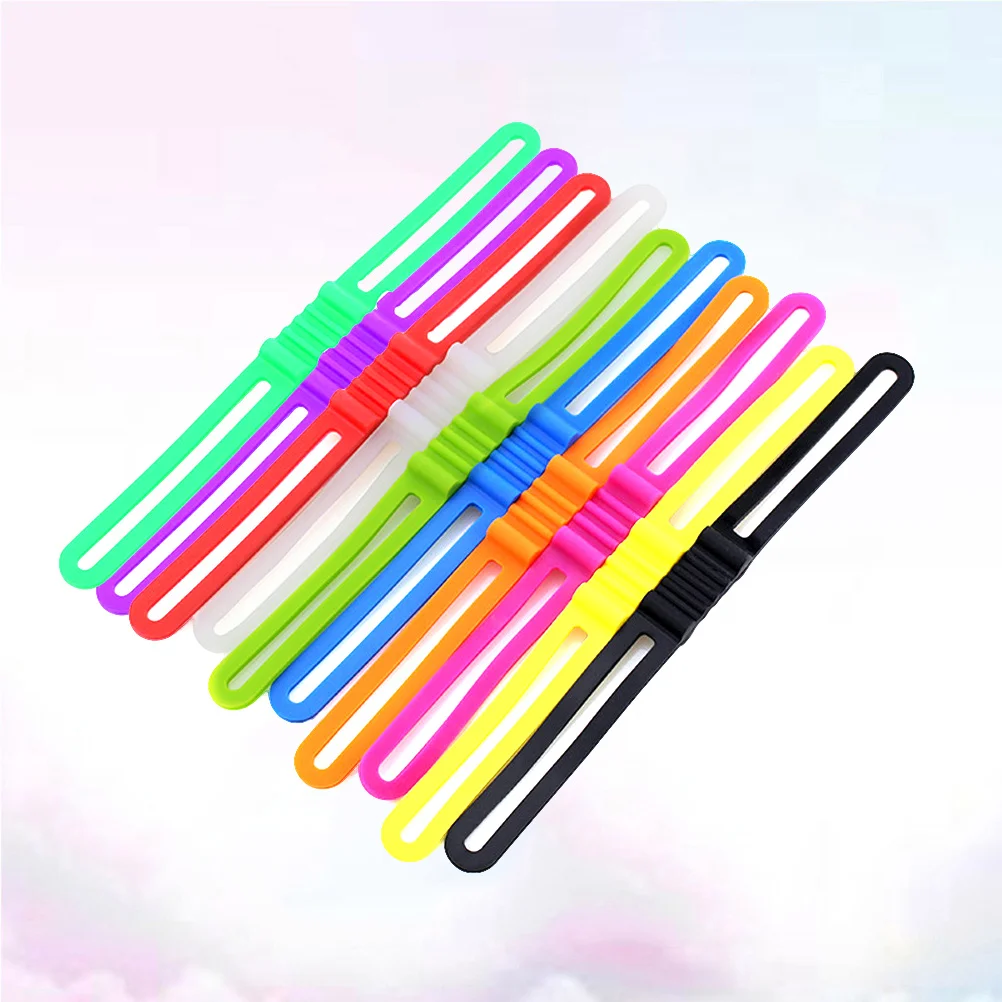 10 pcs Bicycle Ties Elastic Silicone Straps For Lights Phone Pump Repair Kit Tool On Mountain Folding Bike Bike