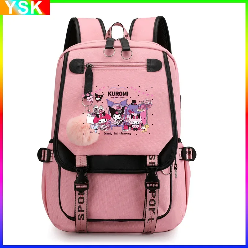 Sanrio Kuromi Schoolbag Junior High School Female Korean Version Large-capacity Casual Backpack Primary School Students Backpack