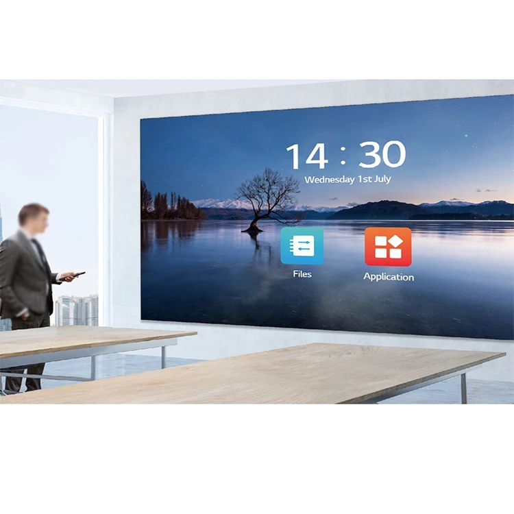 شاشة لمس LED ذكية داخلية عالية الجودة مقاس 135 بوصة عالية الدقة 4K لغرفة اجتماعات المكتب ورسوم متحركة قائمة على الحائط #4