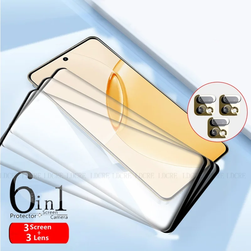

Защитное стекло 6-в-1 для Realme 16 Pro Plus, закаленное стекло с полным покрытием экрана, защитное стекло для объектива Realme 16 Pro Plus