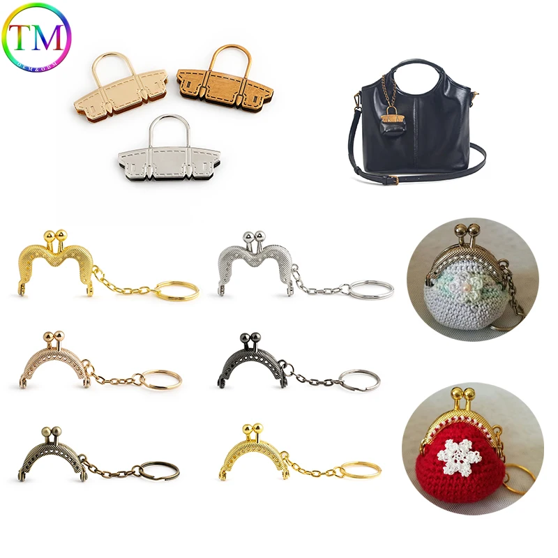 

5/20/40PCS Mini Cute 4cm Metal Coin Purse Bag Change Purse Frame With Keychain Frame Kiss Clasp Lock DIY Craft Wallet Accessory