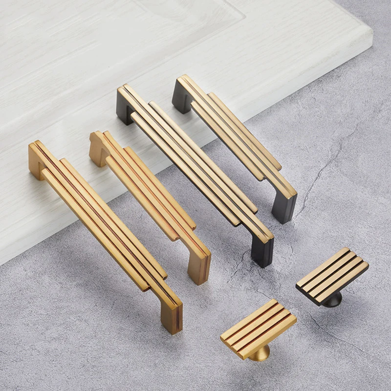 Modern Minimalist High-end Drawer Door Cabinet Solid Copper Handle Brass Door Handle Drawer Knobs Cupboard Handles
