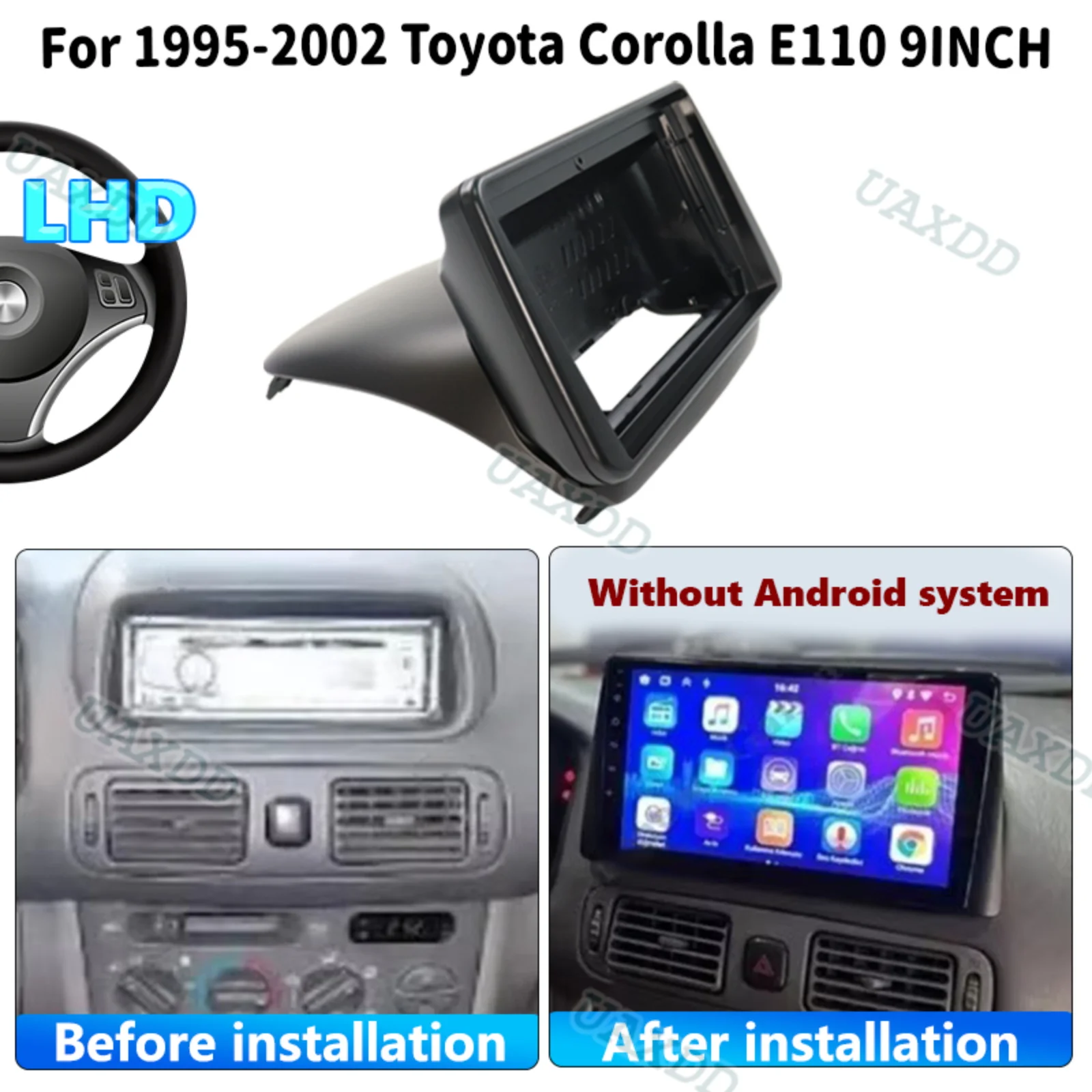 Automotive Center Console 2Din Car Plastic Accessories For 1995-2002 Toyota Corolla E110 VIII 9INCH Panel Frame Fascia Dashboard