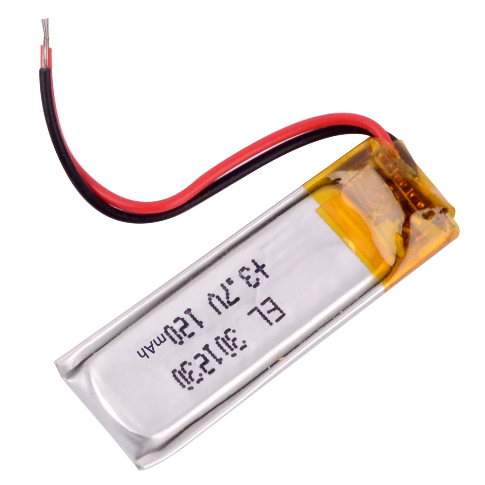 JST PHR-2-BK 2.02pin 301030 3.7V 120mAh Rechargeable Li-ion Polymer Battery Batteries 301230 for nice nano\