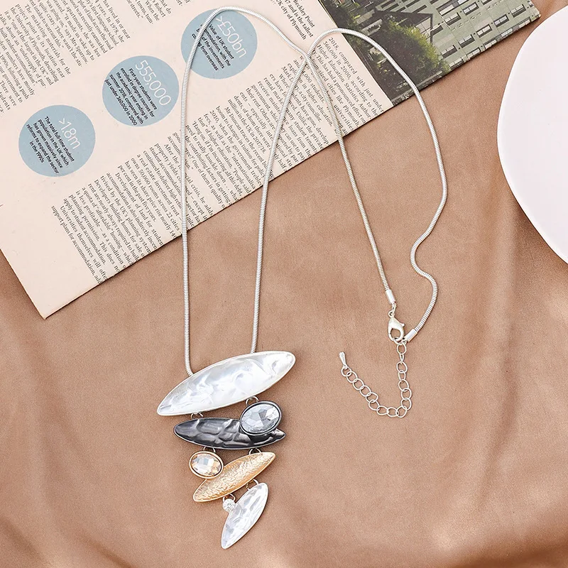 Trend Geometry Long Necklace Collar Suspension Chains Pendant for Women Aesthetic Costume Jewelry for Women Korean Unusual Thing