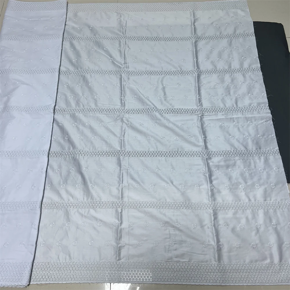 

Lace Fabric2025 African Nigerian Tulle for Dress Sewing High Quality Damask Cotton Pure Embroidery Wedding Party 5Yard hz1400