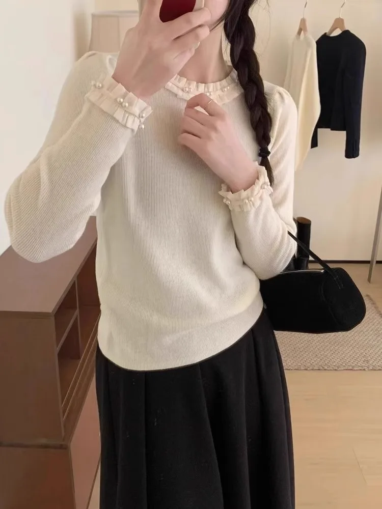 

Модный повседневный вязаный свитер Long Sve, женский свободный крой, дизайн для похудения, модный трикотаж