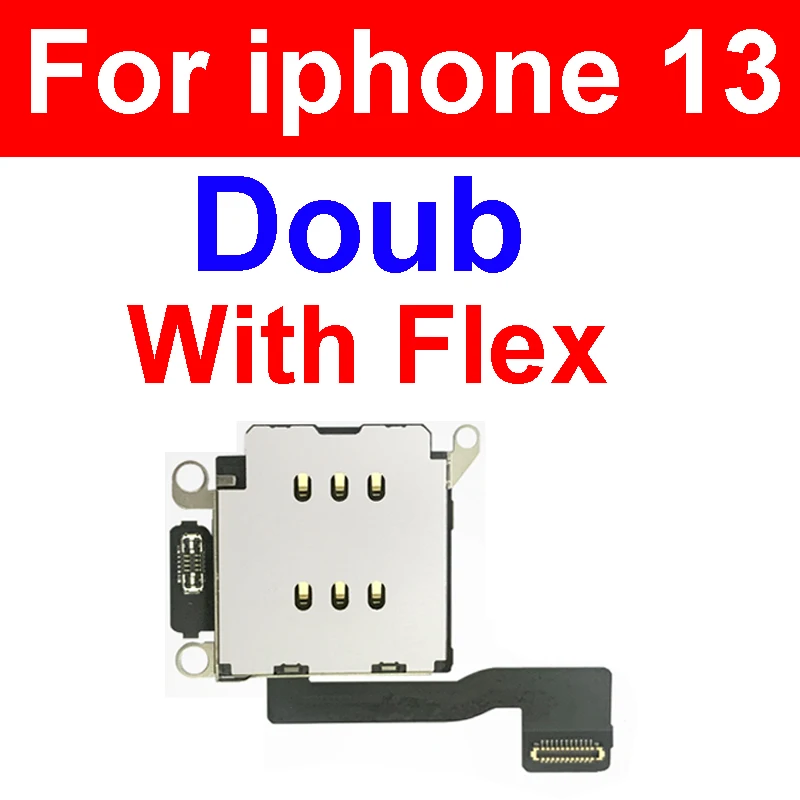 Dual & Single Sim Card Reader Holder Tray For iPhone 13 12 mini 12 Pro Max Sim Card Slot Holder Connector Flex Cable Repair Part