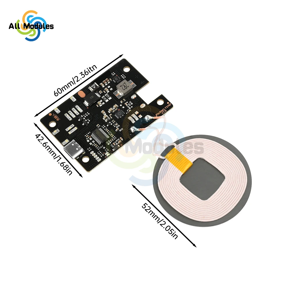 20W High Power DC 10V-24V Fast Charging Wireless Charger Transmitter Module Type C Car Wireless Charging Motherboard