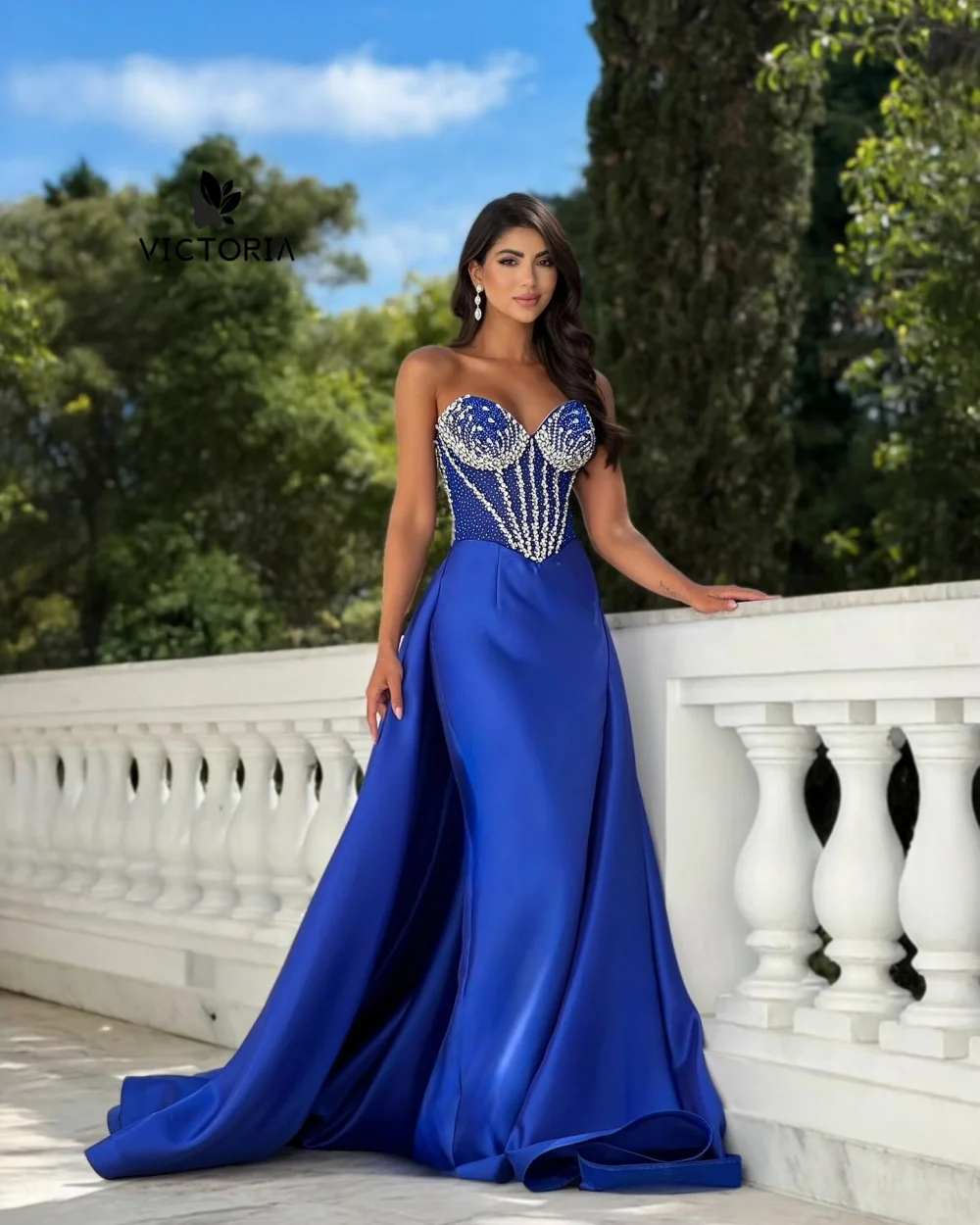 

Серебряное бисерное королевское синее роскошное милое женское вечернее платье 2026 года, женское вечернее длинное платье в Дубае по индивидуальному заказу