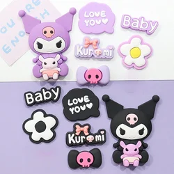 MINISO Anime Karikatür Sanrio Kuromi PVC Yumuşak Kauçuk DIY Charm Ayakkabı Aksesuarları Sandalet Delik Ayakkabı Dekorasyon Parti Noel Hediyesi