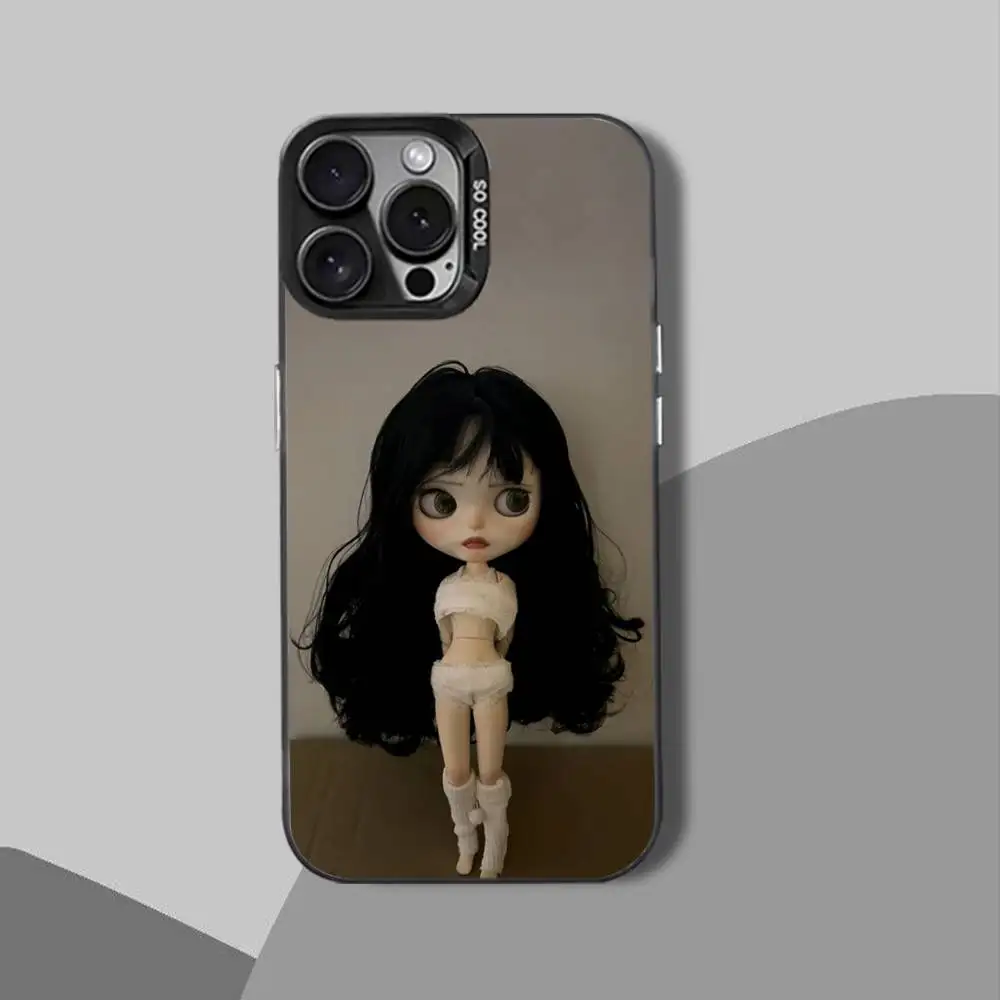 Capa de telefone fofa d-doll B-Blythe-es para iPhone 15,17,12,14,13,16,11, Mini, Max, Air, Plus, Pro, E Matte Protect Cover preta