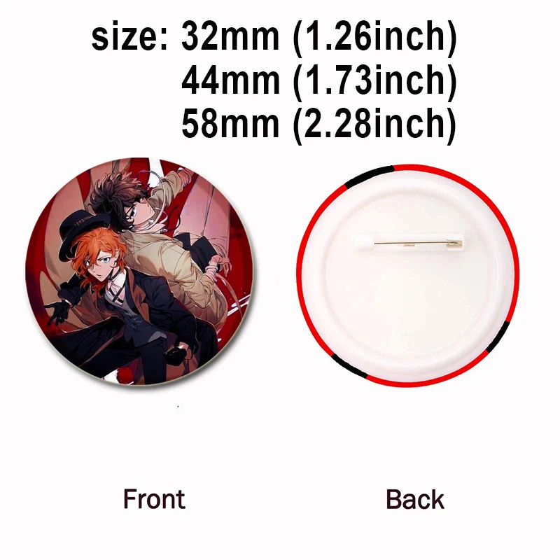 Ryunosuke Akutagawa Nakahara Chuuya Edogawa Rampo Badge Anime Cosplay Brooch Pins for Clothes Accessorie Jewelry Collar 44 58mm