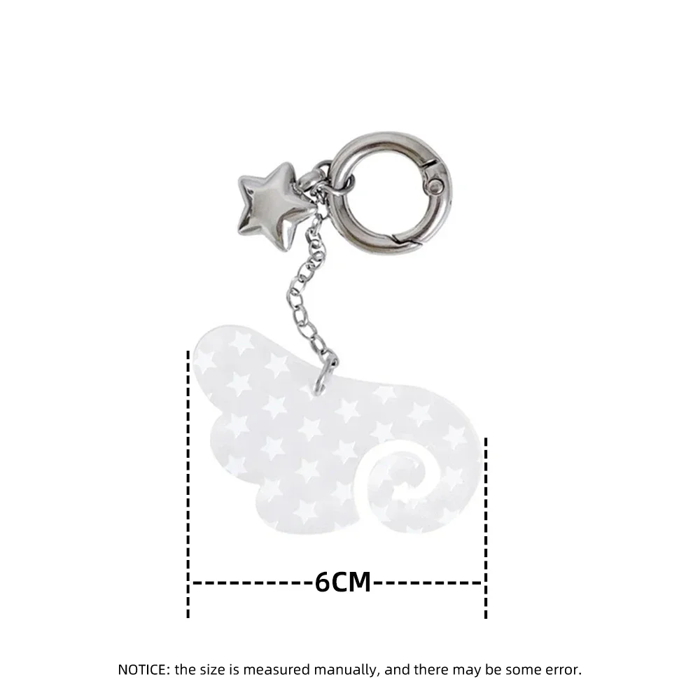 Creative Acrylic Star Angle Wings Keychain for Women
