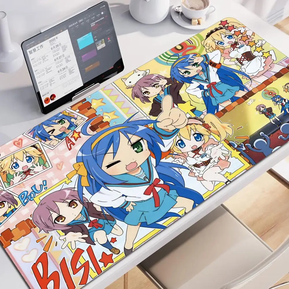 

Cute Lucky Star Konatas Izumis Mousepad HD Printing Computer Gaming Locking Edge Non-slip Rubber Mouse Pad XXL Keyboard Desk Pad