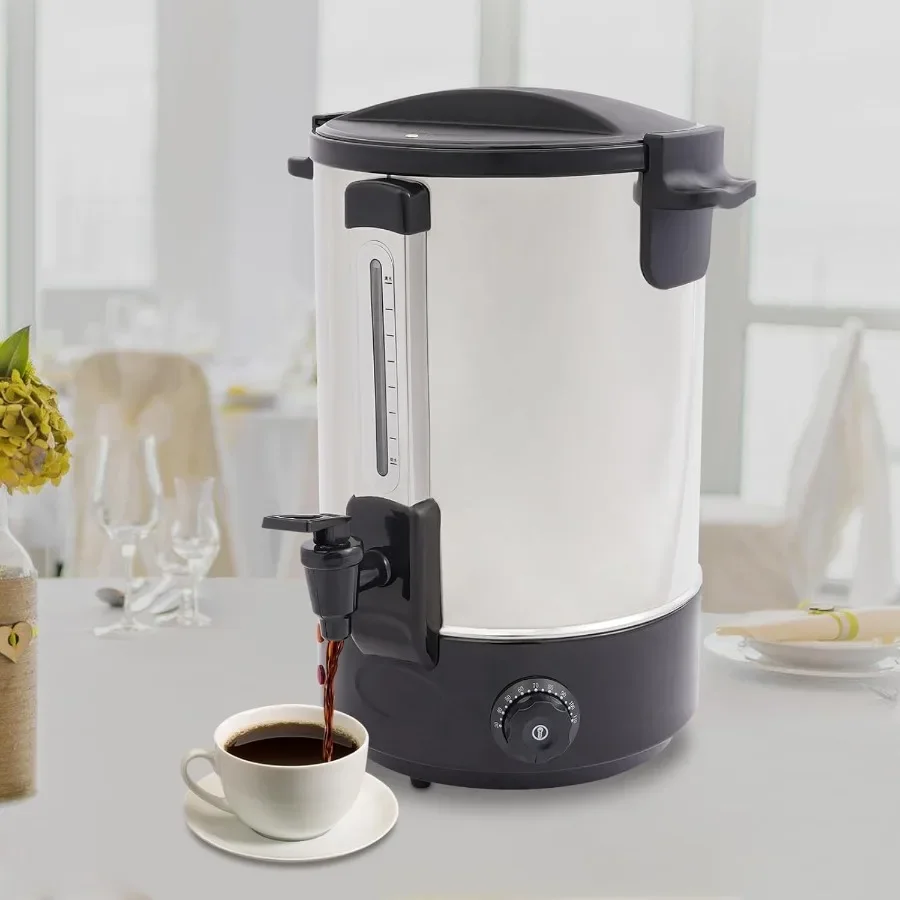 상업용 전기 온수 디스펜서, 커피와 차를 위한 90컵 용량, 정밀한 온도 조절 기능이 있는 스테인리스 스틸 음료 용기