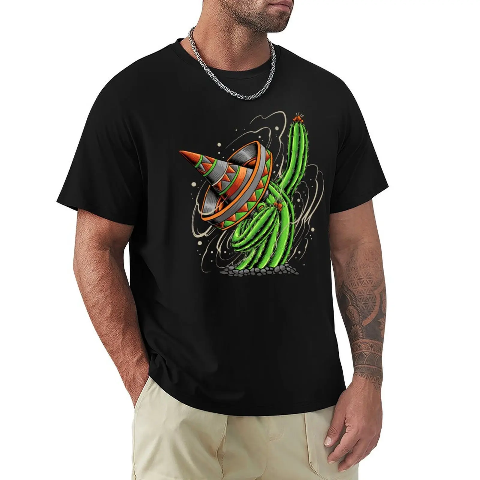 Dabbing Cactus - Cinco De Mayo T-Shirt Stylish Graphic Short Sleeve Top