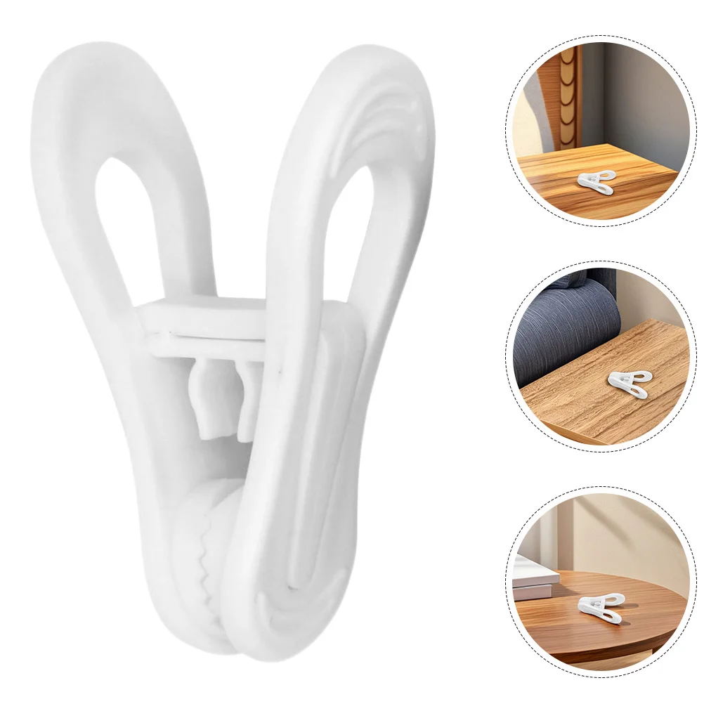 

30 pcs Clothes Large Plastic Hanger Clips Wind-Proof Laundry Drying Clips For Quilts Bed Sheets Towels Home Office Travel White