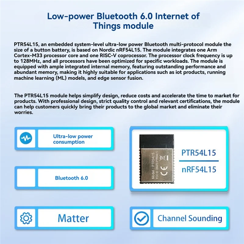 Moduł A15I NRF54L15 Moduł Bluetooth 6.0 NRF54L15 Bluetooth 6.0 IoT Moduł NRF54L15 Wielordzeniowy Procesor Wysoka Wydajność Niska