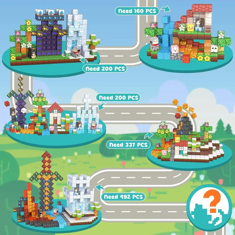 ตัวต่อแม่เหล็ก - ชุดของเล่น STEM 200 ชิ้น สำหรับเด็กอายุ 4-8 ปี ของขวัญที่เหมาะสำหรับเด็กเล็กและเด็กอายุ 3-12 ปี