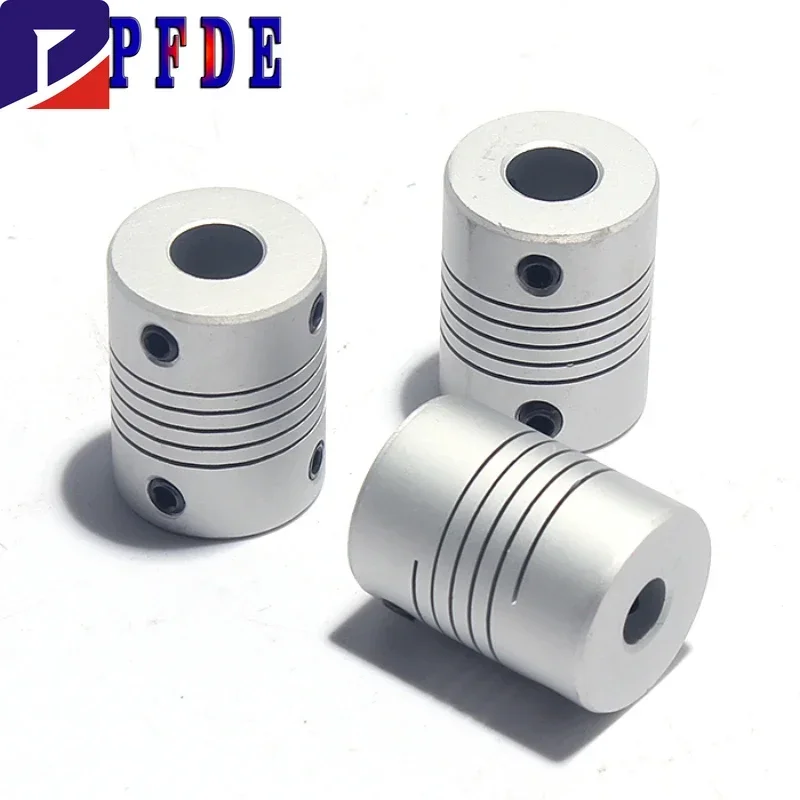 3szt D19L25 Aluminiowy łącznik wału szczękowego silnika CNC 5mm do 8mm Elastyczne sprzęgło OD 19x25mm Wysyłka 3/4/5/6/6.35/7/8/10mm