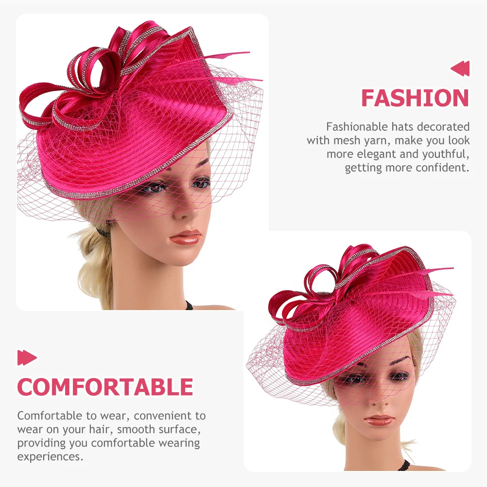 

Women's Fascinator Hat with Mesh Yarn Delicate Headband for Wedding Party 1920S Theme Church Carnival Tea Hat Dressy Hair Decor