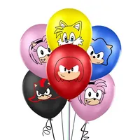 10pcs Sonic Latex Balloons The Hedgehog Superhero Game Fans Ballon Happy Brithday Decoration Kids Toy Supplies Baby Showe Globos