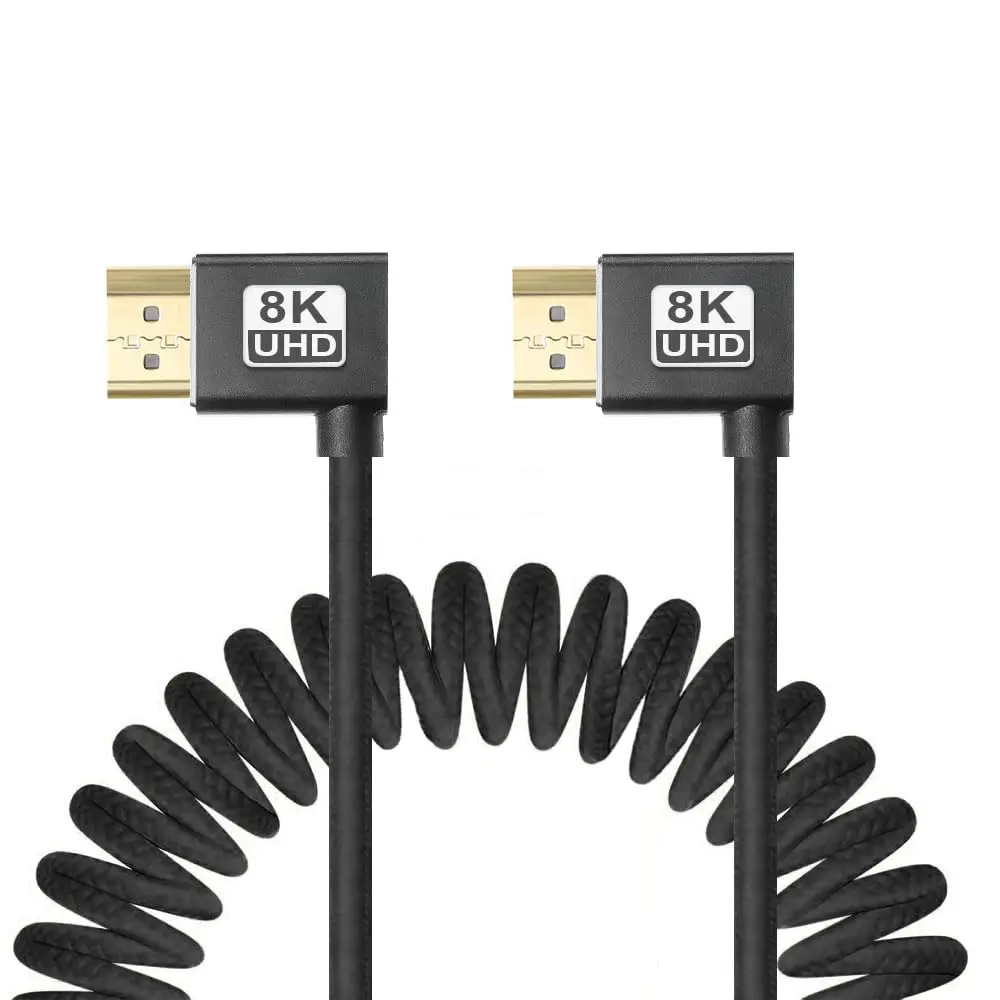 Cable HDMI 2.1 en Espiral 4K para Atomos Ninja V, Cable HDMI de Alta Velocidad de 48 Gbps y 8K para Sony A7iv a7siii Z-CAM F6 E2 Pro