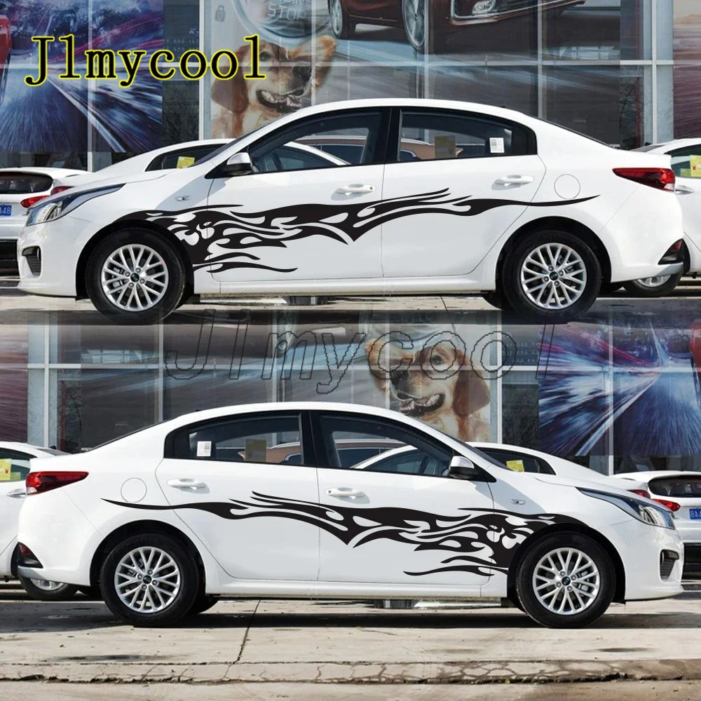 

Стильная автомобильная виниловая наклейка с графикой, боковой элемент пламени, наклейки для кузова, универсальная гоночная наклейка, автомобильные аксессуары, спортивный стиль