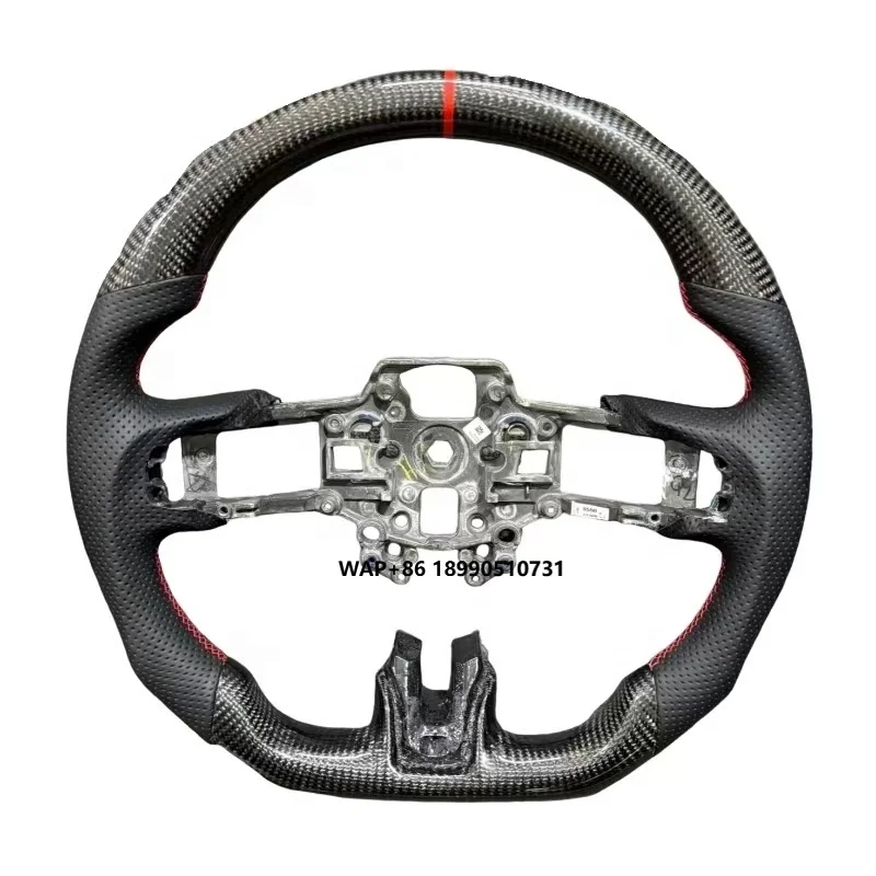 

Car Interior Accessories Customized Carbon Fiber Suede Leather for Ford Mustang 2018-2022 Car Steering Wheel