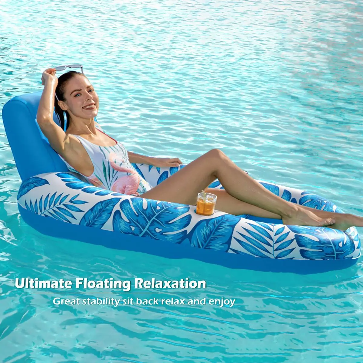 Inflável flutuante Lounge Chair, jangada, reclinável, piscina, esporte aquático, brinquedos para festa de aniversário