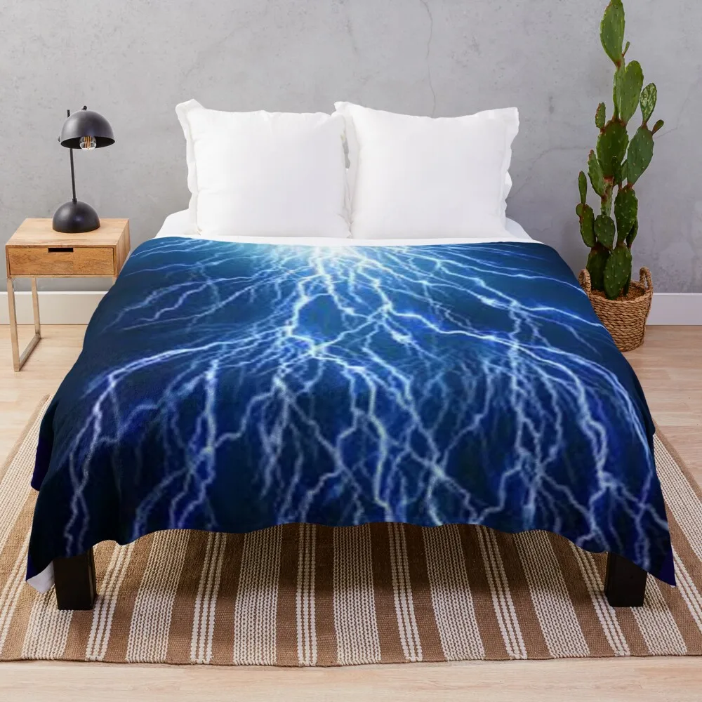 

lightning storm Throw Blanket Weighted Plaid Soft Plush Plaid Decorative Sofas Blankets