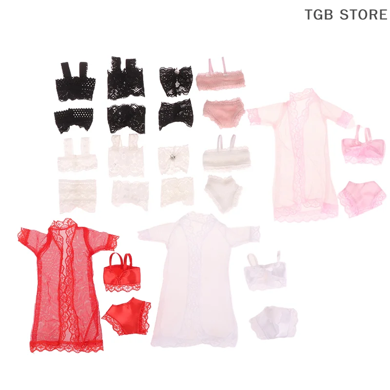 1/6 30cm renda roupa interior sutiã briefs pijamas conjunto bonecas fingir jogar boneca roupas terno boneca do miúdo decoração acessórios