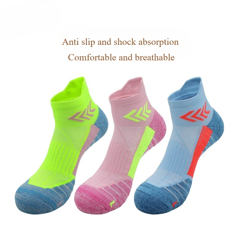 

Marathon Running Socks Breathable Quick Dry Sports Socks Low Cut with Terry Cushion