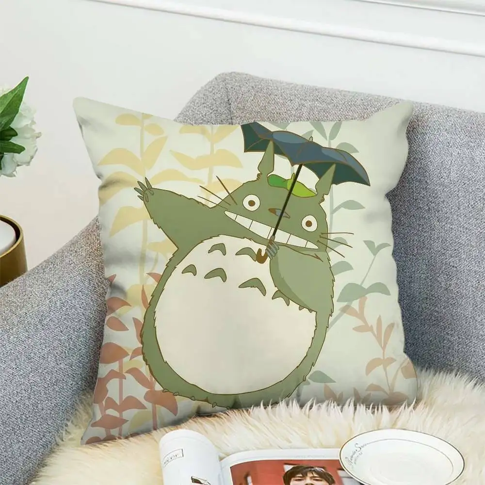 

Cartoon Cute T-Totoroes Pillow Case Double-Sided Printing Cushion Cover 45x45 Decorative Cushions Sofa Home Decor Soft Pillowcas