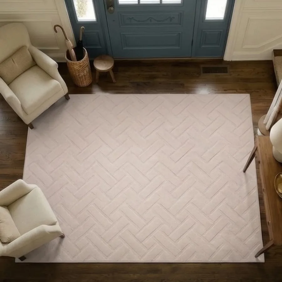 

Beige Area Rugs for Living Room, High-Low Arch Washable Modern Soft Rugs for Bedroom Boho Solid Color Cozy Fluffy Non Slip Indo