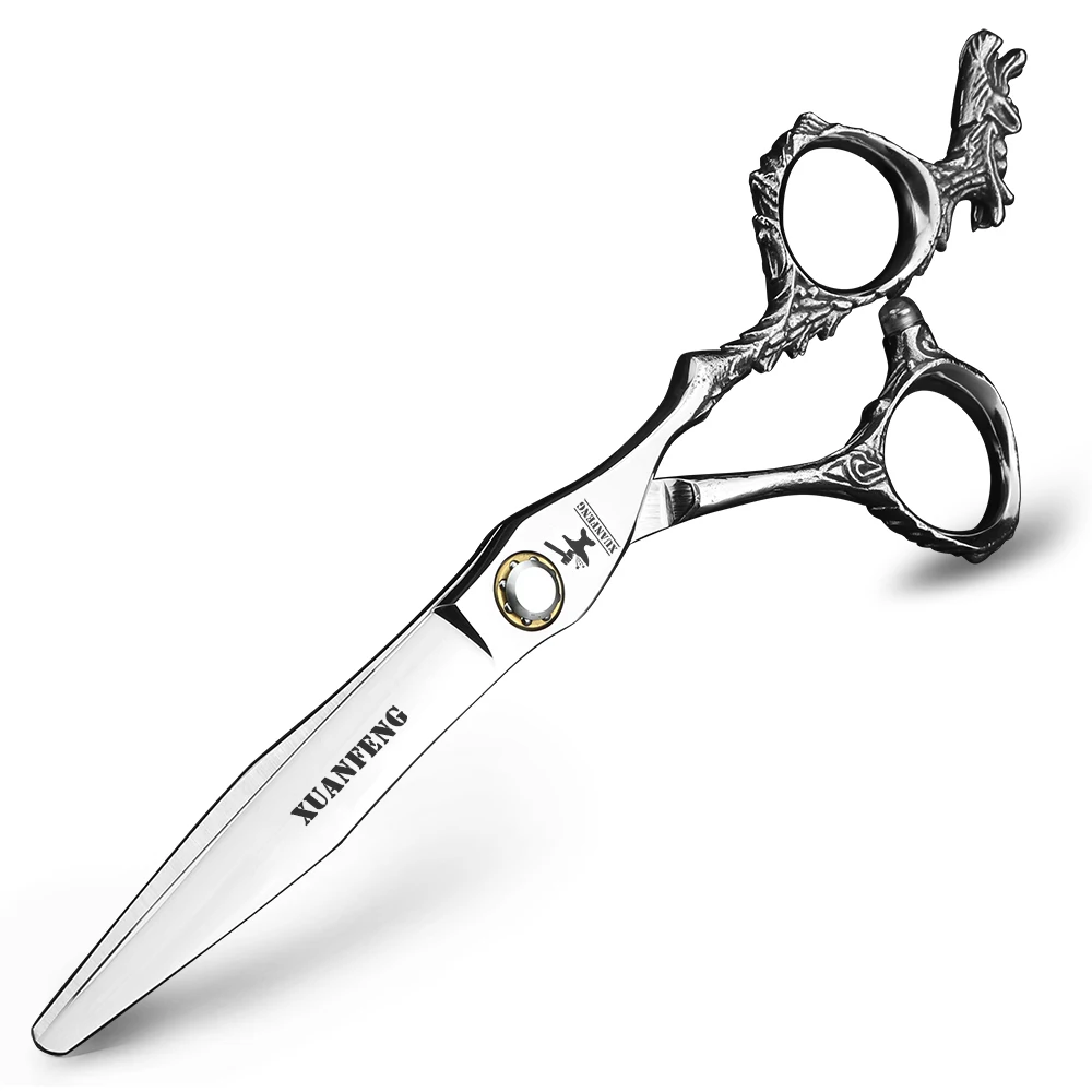 Bearing hair scissors 6 inch Japanese 440C steel barber scissors Professional cutting and thinning scissors