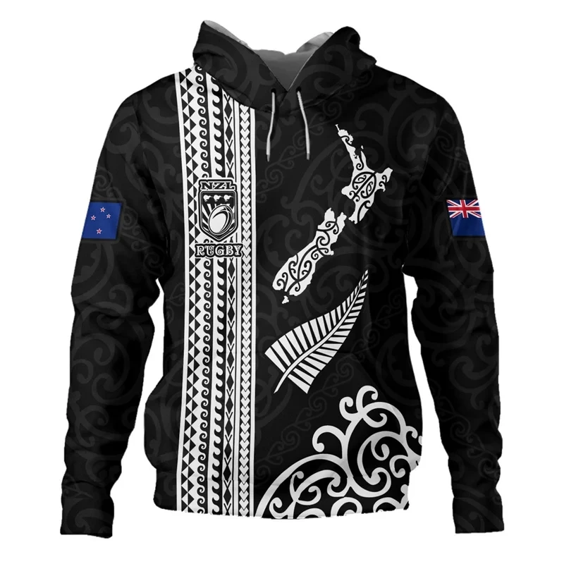 Men's Autumn Sports Shirt New Zealand Ora Silver Ferns Rugby Graphic3D Printed Hoodie Unisex Street Leisure Sports Hoodie Z0064